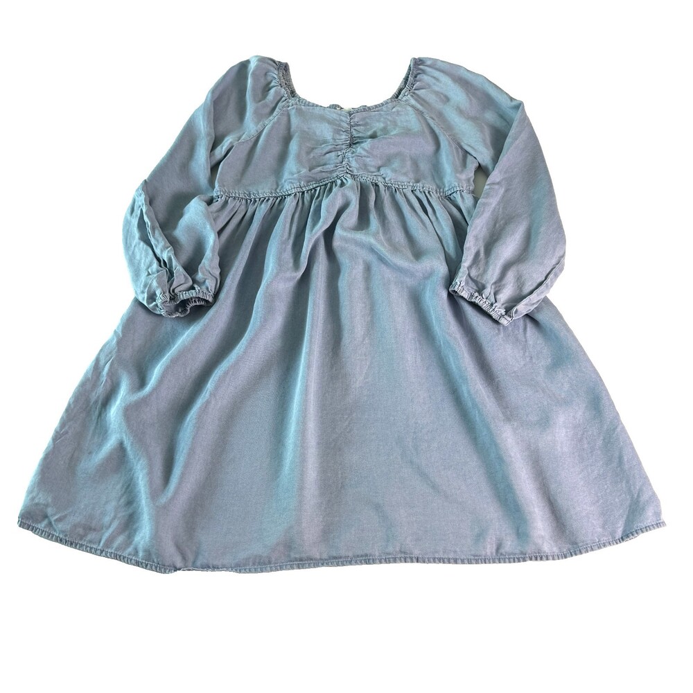 Charlotte by Cato Lyocell Denim Look Blue Long Sleeve Dress Women's L 4-16 Smock